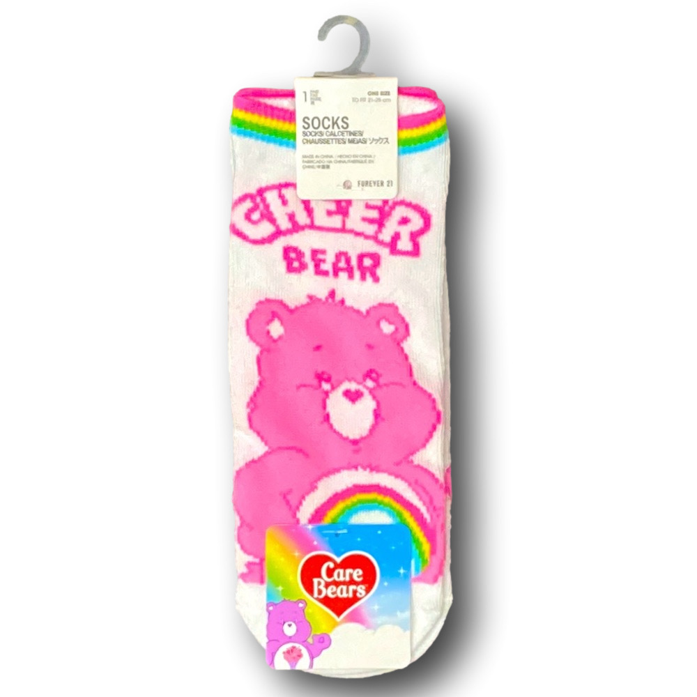 3/$20 Care Bears Cheer Bear Funny Novelty No-Show Socks - NWT